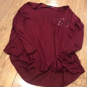 Long sleeve shirt with sequent detail